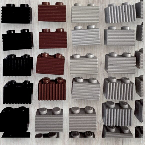 LEGO Grooves Masonry 1x2 1x4 Curved Slopes 15068 2877 98283 56734 Bulk Lot - Picture 7 of 11